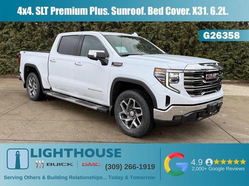 Glacier White Tricoat 2026 GMC Sierra 1500 SLT Truck