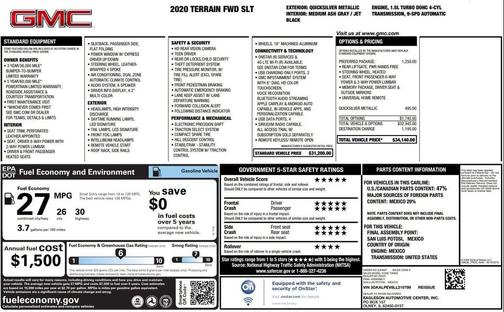 Quicksilver Metallic 2020 GMC Terrain SLT