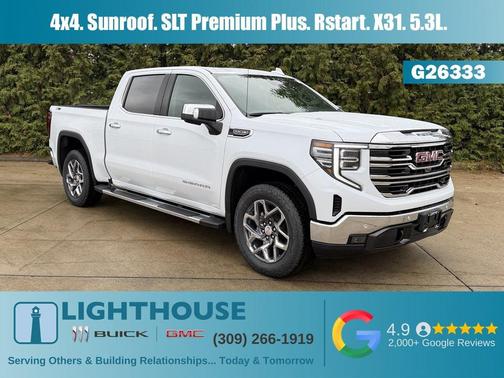 Glacier White Tricoat 2026 GMC Sierra 1500 SLT Truck