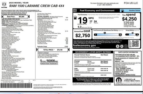 Granite Crystal Metallic Clearcoat 2025 RAM 1500 Laramie