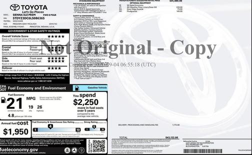 2020 Toyota Sienna XLE Premium