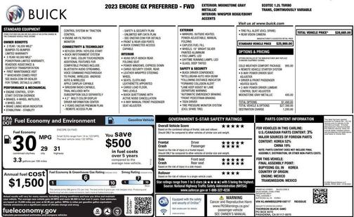 Moonstone Gray Metallic 2023 Buick Encore GX Preferred