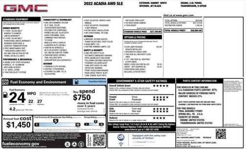 2022 GMC Acadia FWD SLE