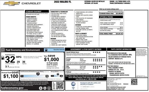 2022 Chevrolet Malibu 1LS