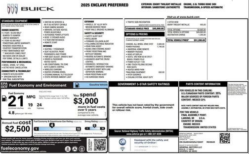 Ebony Twilight Metallic 2025 Buick Enclave Preferred FWD