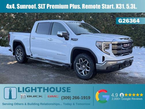 Glacier White Tricoat 2026 GMC Sierra 1500 SLT Truck