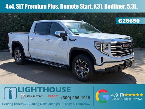 Glacier White Tricoat 2026 GMC Sierra 1500 SLT