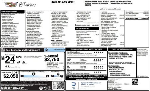 Radiant Silver Metallic 2021 Cadillac XT4 Sport