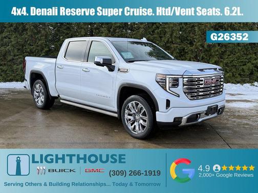 Glacier White Tricoat 2026 GMC Sierra 1500 Denali Truck