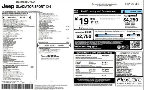 Hydro Blue Pearlcoat 2025 Jeep Gladiator High Tide