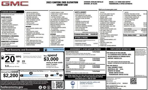 Sterling Metallic 2023 GMC Canyon Elevation