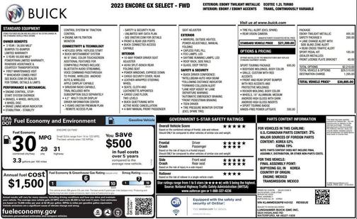Ebony Twilight Metallic 2023 Buick Encore GX Select
