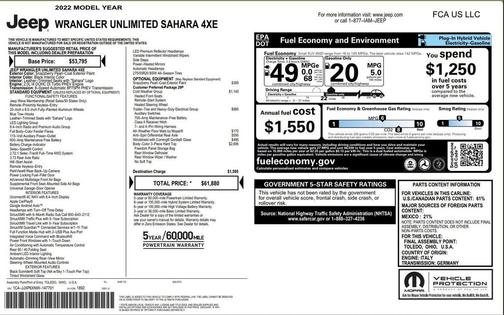 2022 Jeep Wrangler Unlimited 4xe Sahara