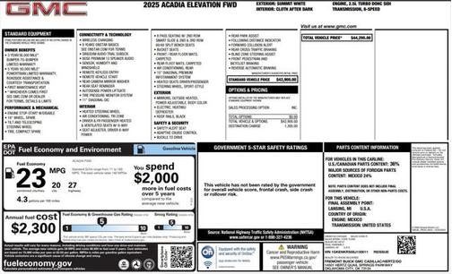 2025 GMC Acadia FWD Elevation