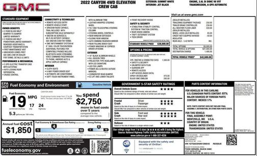 Summit White 2022 GMC Canyon Elevation