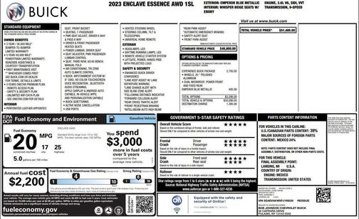 Emperor Blue Metallic 2023 Buick Enclave Essence AWD
