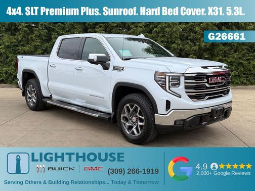 Glacier White Tricoat 2026 GMC Sierra 1500 SLT