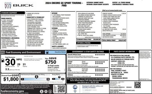 Summit White 2024 Buick Encore GX Sport Touring