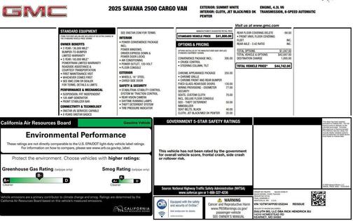 Summit White 2025 GMC Savana 2500 Work Van