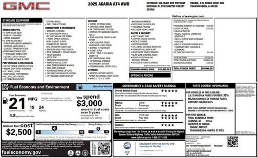 Volcanic Red Tintcoat 2025 GMC Acadia AWD AT4