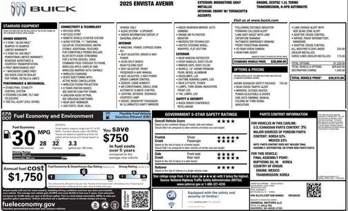 Moonstone Gray Metallic 2025 Buick Envista Avenir FWD