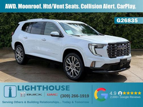 Glacier White Tricoat 2026 GMC Acadia Denali