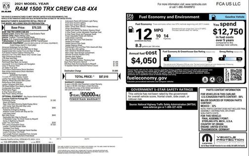 Flame Red Clearcoat 2021 RAM 1500 TRX