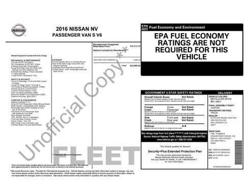 2016 Nissan NV Passenger NV3500 HD S V6
