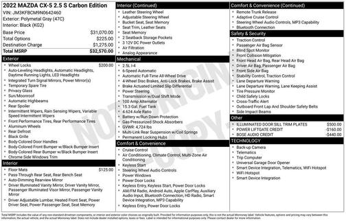 2022 Mazda CX-5 2.5 S Carbon Edition