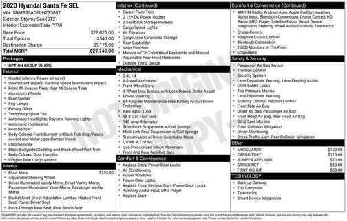 2020 Hyundai SANTA FE SEL 2.4