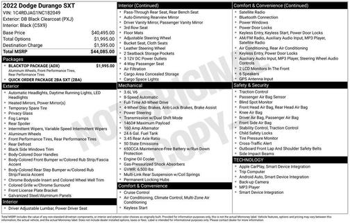 2022 Dodge Durango SXT AWD