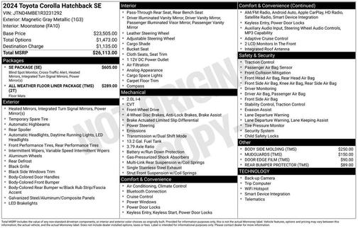 2024 Toyota Corolla SE