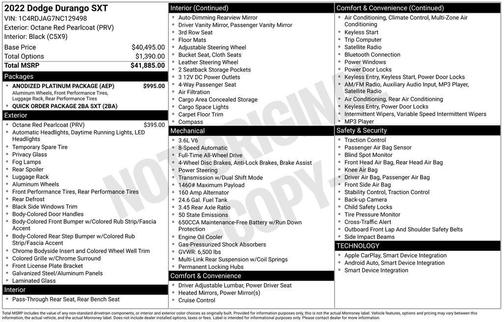 2022 Dodge Durango SXT AWD