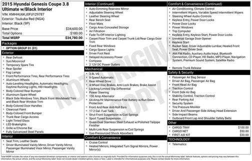 2015 Hyundai Genesis Coupe 3.8 Ultimate
