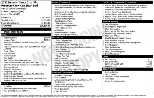 2022 Hyundai SANTA CRUZ SEL Premium
