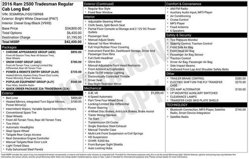 2016 RAM 2500 Tradesman