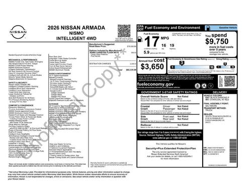 Black Diamond Pearl 2026 Nissan Armada NISMO