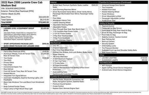 2022 RAM 2500 Laramie Crew Cab 4x4 6'4' Box