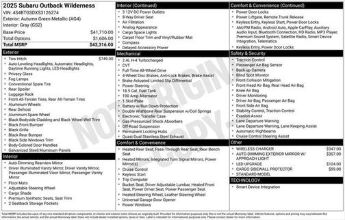 2025 Subaru Outback Wilderness