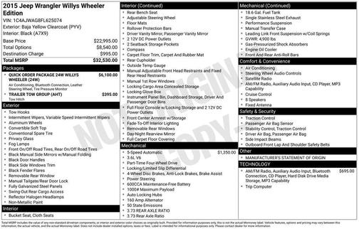 2015 Jeep Wrangler Willys Wheeler