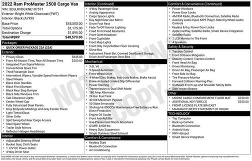 2022 RAM ProMaster 2500 High Roof
