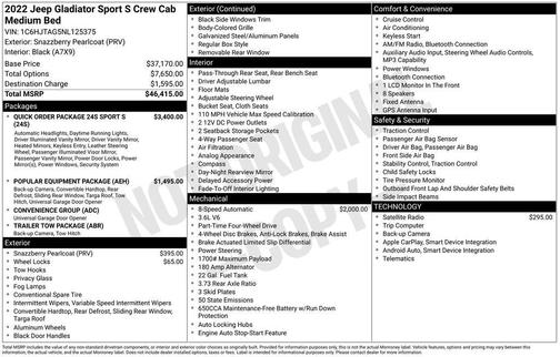 2022 Jeep Gladiator Sport S