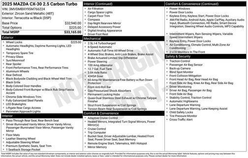 2025 Mazda CX-30 2.5 Carbon Turbo