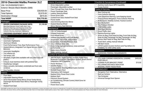 2016 Chevrolet Malibu Premier