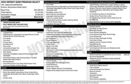 2024 INFINITI QX80 PREMIUM SELECT AWD