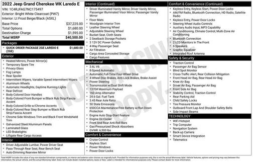 Bright White Clearcoat 2022 Jeep Grand Cherokee Laredo