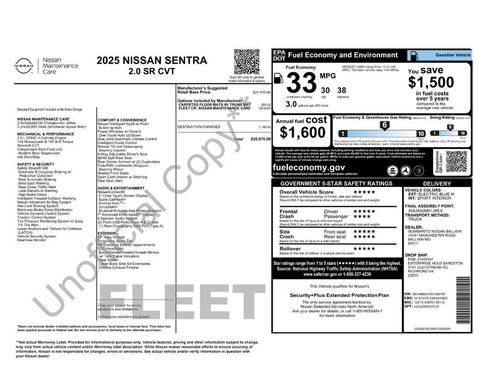 Electric Blue Metallic 2025 Nissan Sentra SR
