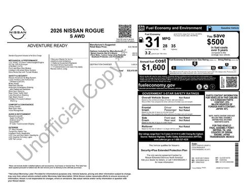Glacier White 2026 Nissan Rogue S