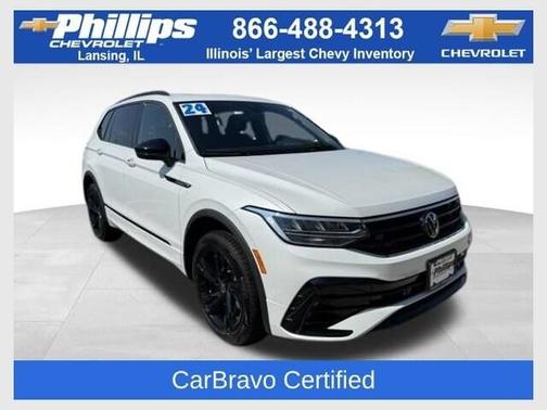 Opal White Pearl Effect 2024 Volkswagen Tiguan 2.0T SE R-Line Black