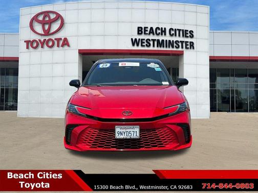 Supersonic Red/Midnight Black Metallic 2025 Toyota Camry XSE